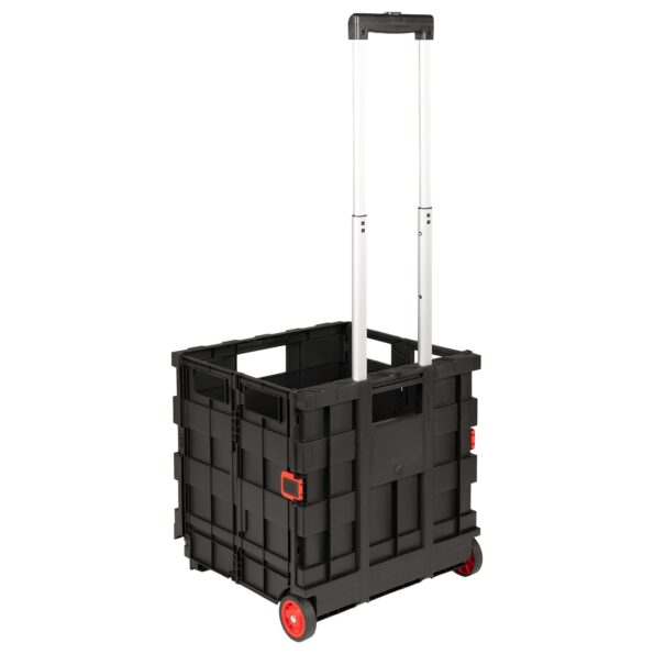 vidaXL Vozík Čierna a červená 35 x 39 x 92 cm PP a elastomér – Obrázok 6