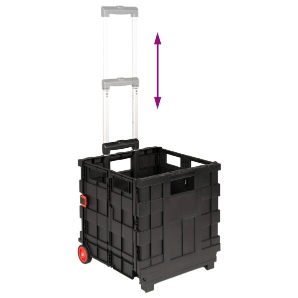 vidaXL Vozík Čierna a červená 35 x 39 x 92 cm PP a elastomér – Obrázok 9