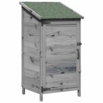 vidaXL Záhradný prístrešok so strechou Sivá 59 x 56 x 113,5 cm – Obrázok 2