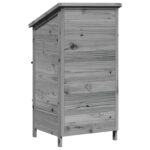 vidaXL Záhradný prístrešok so strechou Sivá 59 x 56 x 113,5 cm – Obrázok 7