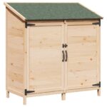 vidaXL Záhradný prístrešok so strechou Prírodná 106,5 x 56 x 113,5 cm – Obrázok 2