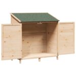 vidaXL Záhradný prístrešok so strechou Prírodná 106,5 x 56 x 113,5 cm – Obrázok 3