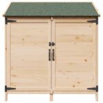 vidaXL Záhradný prístrešok so strechou Prírodná 106,5 x 56 x 113,5 cm – Obrázok 4
