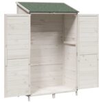 vidaXL Záhradný prístrešok so strechou Biela 106,5 x 56 x 176 cm – Obrázok 4