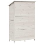 vidaXL Záhradný prístrešok so strechou Biela 106,5 x 56 x 176 cm – Obrázok 7