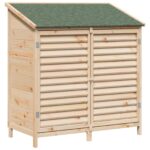 vidaXL Záhradný prístrešok so strechou Prírodná 106 x 56 x 113,5 cm – Obrázok 2