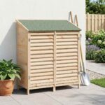 vidaXL Záhradný prístrešok so strechou Prírodná 106 x 56 x 113,5 cm – Obrázok 3