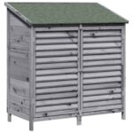 vidaXL Záhradný prístrešok so strechou Sivá 106 x 56 x 113,5 cm – Obrázok 2