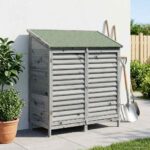 vidaXL Záhradný prístrešok so strechou Sivá 106 x 56 x 113,5 cm – Obrázok 3