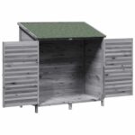 vidaXL Záhradný prístrešok so strechou Sivá 106 x 56 x 113,5 cm – Obrázok 4