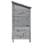 vidaXL Záhradný prístrešok so strechou Sivá 106 x 56 x 113,5 cm – Obrázok 6