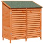 vidaXL Záhradný prístrešok so strechou Hnedá 106 x 56 x 113,5 cm – Obrázok 2