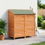 vidaXL Záhradný prístrešok so strechou Hnedá 106 x 56 x 113,5 cm – Obrázok 3
