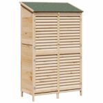vidaXL Záhradný prístrešok so strechou Prírodná 106 x 56 x 176,5 cm – Obrázok 2