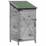 vidaXL Záhradný prístrešok so strechou Sivá 59,5 x 56 x 113,5 cm – Obrázok 2