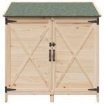 vidaXL Záhradný prístrešok so strechou Prírodná 106 x 56 x 113,5 cm – Obrázok 5