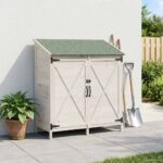 vidaXL Záhradný prístrešok so strechou Biela 106 x 56 x 113,5 cm – Obrázok 3