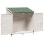 vidaXL Záhradný prístrešok so strechou Biela 106 x 56 x 113,5 cm – Obrázok 4