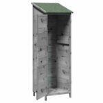 vidaXL Záhradný prístrešok so strechou Sivá 59,5 x 56 x 176,5 cm – Obrázok 4