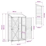 vidaXL Záhradný prístrešok so strechou Prírodná 106 x 56 x 176,5 cm – Obrázok 11