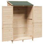 vidaXL Záhradný prístrešok so strechou Prírodná 106 x 56 x 176,5 cm – Obrázok 4