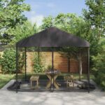 vidaXL Moskytiéra na altánok 220 mesh Čierna 3,6 x 3 x 2 m Polyester
