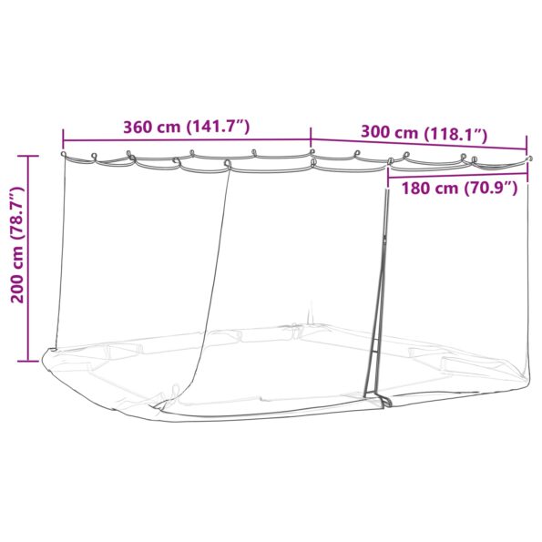 vidaXL Moskytiéra na altánok 220 mesh Čierna 3,6 x 3 x 2 m Polyester – Obrázok 9