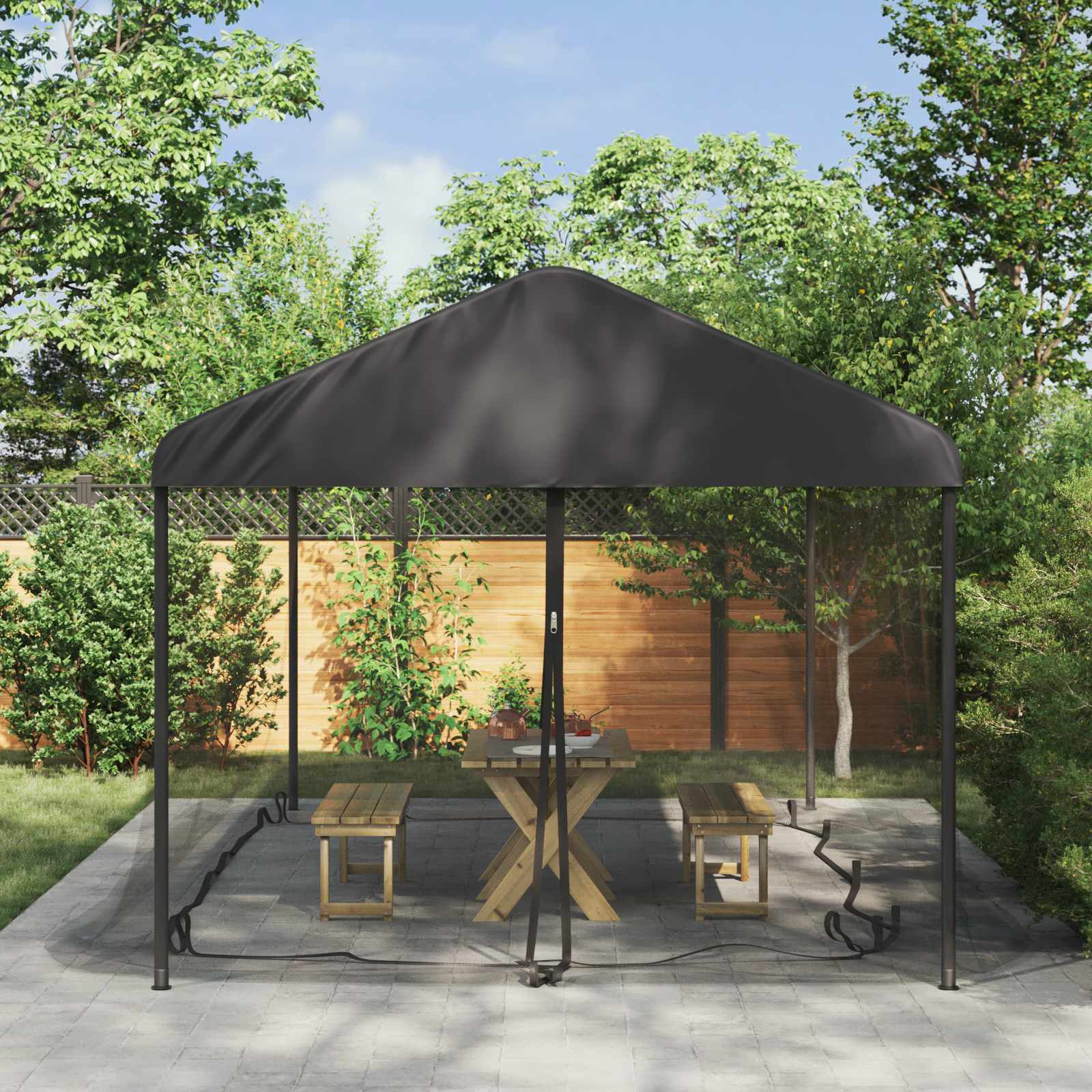42033547_1.jpg vidaXL Moskytiéra na altánok 220 mesh Čierna 6 x 3 x 2 m Polyester – Obrázok 1