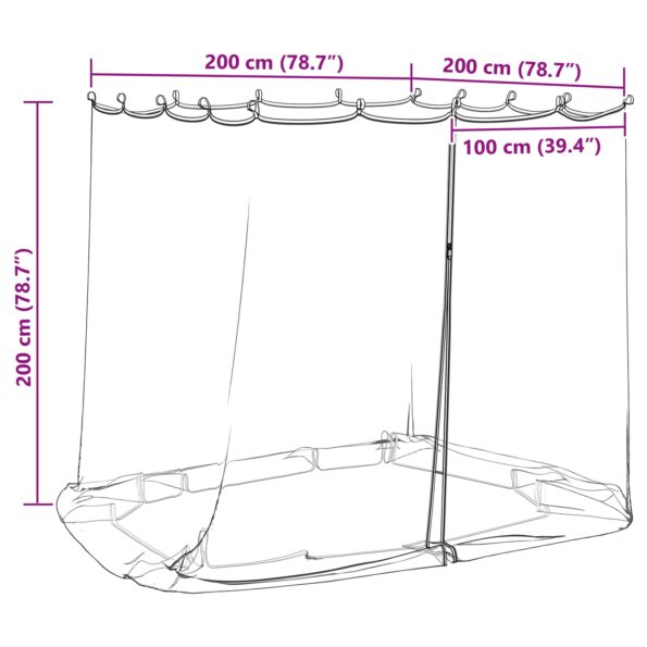 vidaXL Moskytiéra na altánok 220 mesh Biela 2 x 2 x 2 m Polyester – Obrázok 9