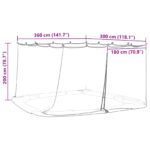 vidaXL Moskytiéra na altánok 220 mesh Biela 3,6 x 3 x 2 cm Polyester – Obrázok 9