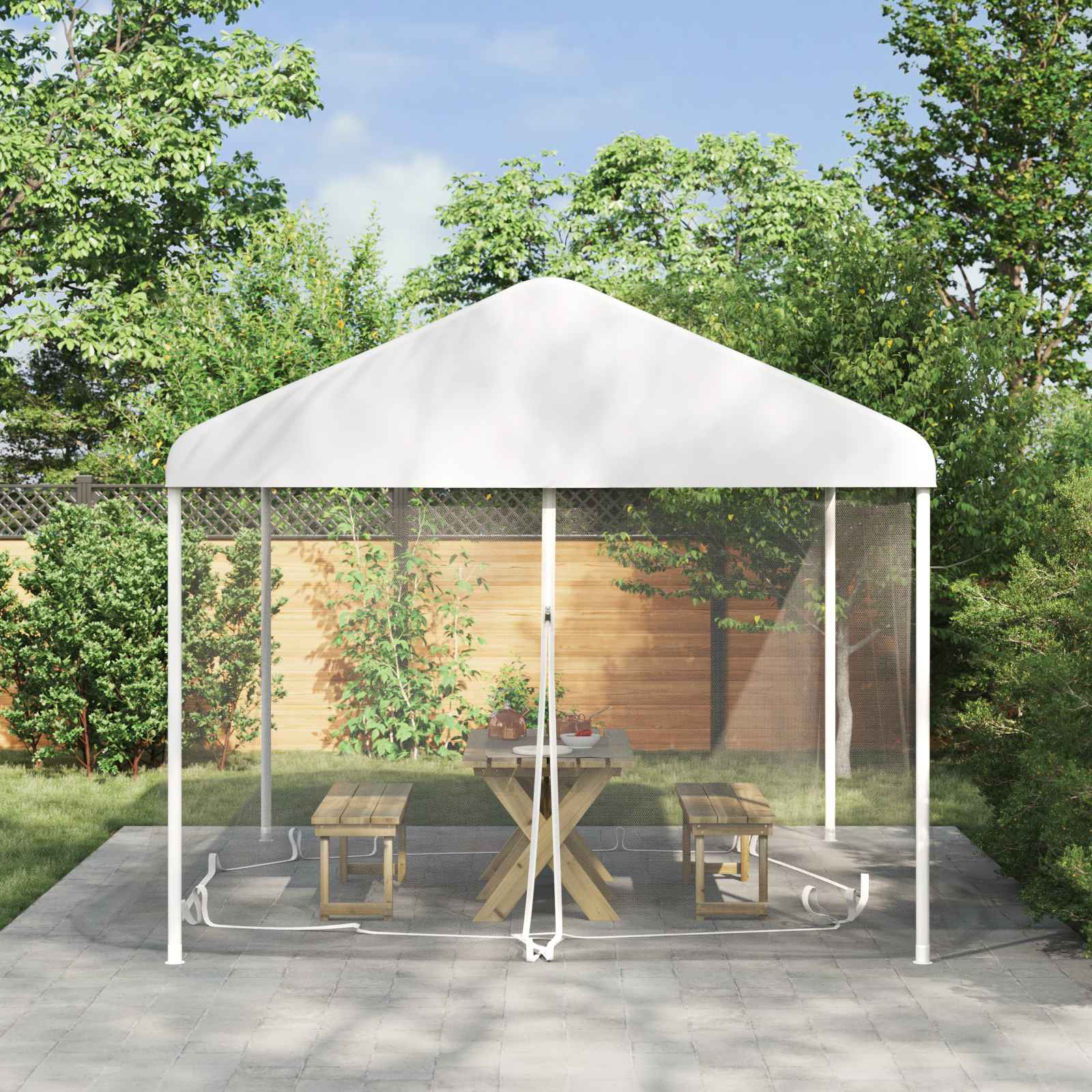 42033551_1.jpg vidaXL Moskytiéra na altánok 220 mesh Biela 4 x 3 x 2 cm Polyester – Obrázok 1