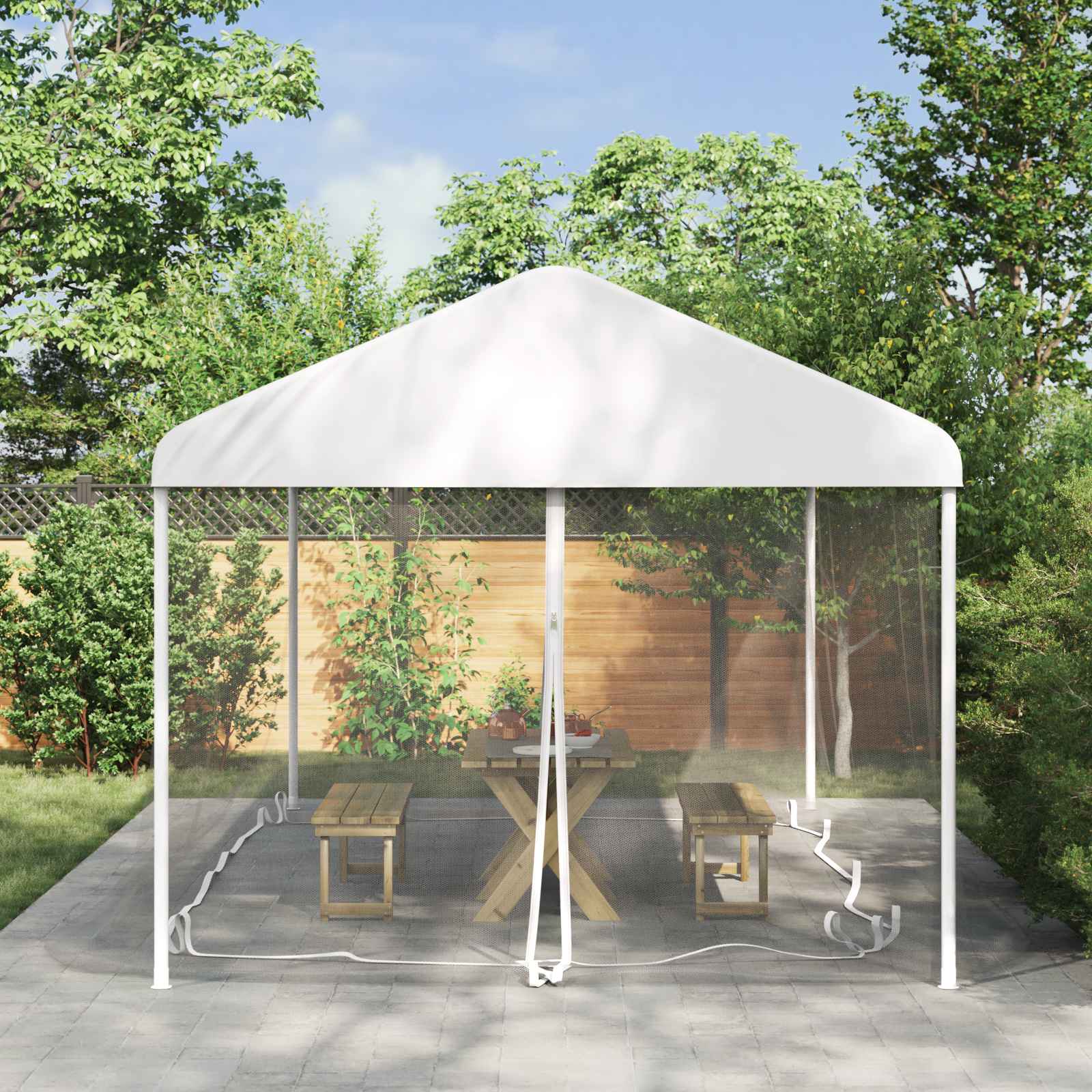 42033553_1.jpg vidaXL Moskytiéra na altánok 220 mesh Biela 6 x 3 x 2 m Polyester – Obrázok 1