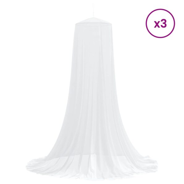 vidaXL Sieť proti komárom na posteľ 3 pcs 156 mesh Biela ⌀56 x 220 cm – Obrázok 3