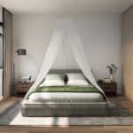 vidaXL Sieť proti komárom na posteľ 3 pcs 156 mesh Biela ⌀56 x 220 cm