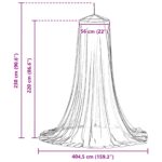vidaXL Sieť proti komárom na posteľ 3 pcs 156 mesh Biela ⌀56 x 220 cm – Obrázok 6
