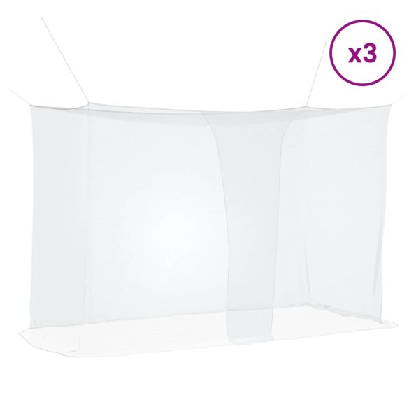 vidaXL Sieť proti komárom na posteľ 156 sieť 3 pcs Biela Polyester – Obrázok 3