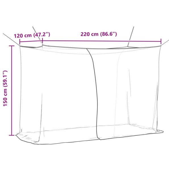 vidaXL Sieť proti komárom na posteľ 156 sieť 3 pcs Biela Polyester – Obrázok 8