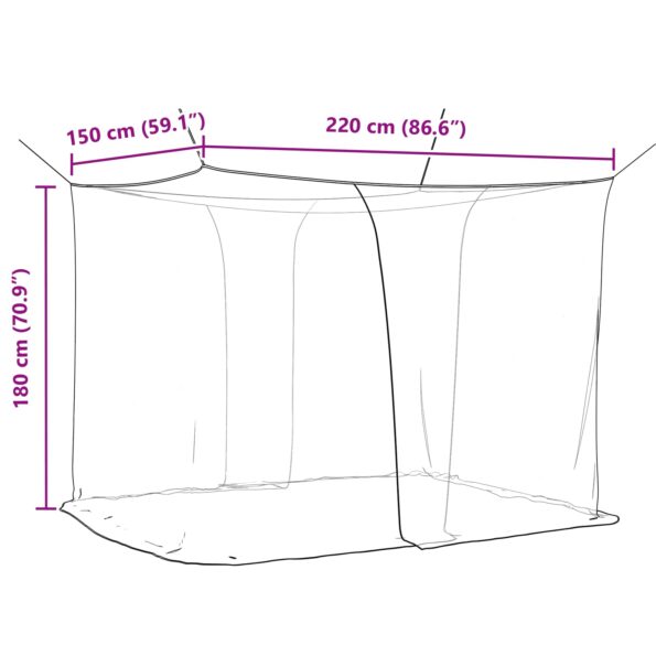 vidaXL Sieť proti komárom na posteľ 156 sieť 3 pcs Biela Polyester – Obrázok 8