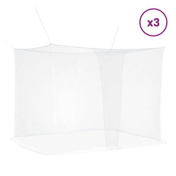 vidaXL Sieť proti komárom na posteľ 156 sieť 3 pcs Biela Polyester – Obrázok 3