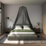 vidaXL Sieť proti komárom na posteľ 156 mesh Čierna ⌀56 x 220 cm