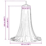 vidaXL Sieť proti komárom na posteľ 156 mesh Čierna ⌀56 x 220 cm – Obrázok 6