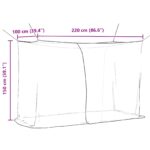 vidaXL Sieť proti komárom na posteľ 156 sieť Čierna 220 x 100 x 150 cm – Obrázok 7