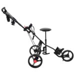 vidaXL Golfový vozík so sedadlom Čierna 95 x 69 x 114 cm Železo – Obrázok 4