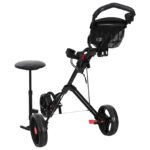 vidaXL Golfový vozík so sedadlom Čierna 95 x 69 x 114 cm Železo – Obrázok 5