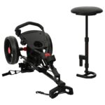 vidaXL Golfový vozík so sedadlom Čierna 95 x 69 x 114 cm Železo – Obrázok 8