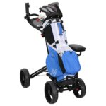 vidaXL Golfový vozík so sedadlom Čierna Hliník Skladací – Obrázok 2