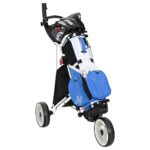 vidaXL Golfový vozík Čierna a biela 100 x 69 x 114 cm Hliník – Obrázok 2