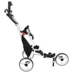 vidaXL Golfový vozík Čierna a biela 100 x 69 x 114 cm Hliník – Obrázok 4