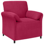 vidaXL 1-miestny gauč Víno červené 88 x 83 x 95 cm Zamat – Obrázok 2