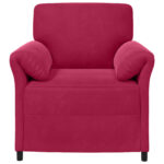 vidaXL 1-miestny gauč Víno červené 88 x 83 x 95 cm Zamat – Obrázok 3